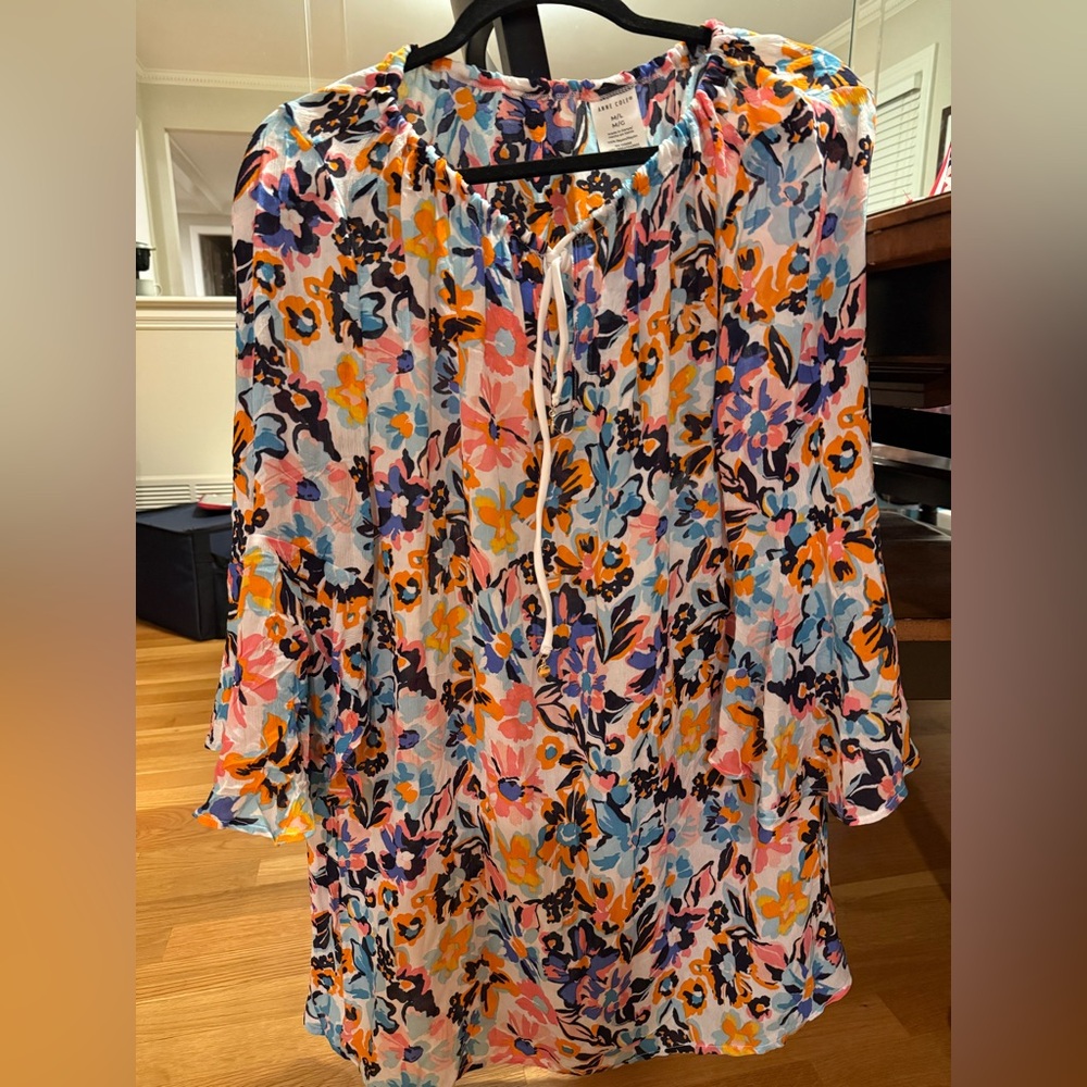 Anne Cole Floral Multicolor Women's beach cover up NWT